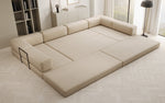 Lade das Bild in den Galerie-Viewer, Luxuriöses Designer U-Sofa Lazy in Bouclé-Stoff mit Schlaffunktion und Stauraum
