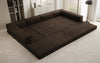 Luxuriöses Designer U-Sofa Lazy in Bouclé-Stoff mit Schlaffunktion und Stauraum
