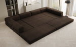 Lade das Bild in den Galerie-Viewer, Luxuriöses Designer U-Sofa Lazy in Bouclé-Stoff mit Schlaffunktion und Stauraum
