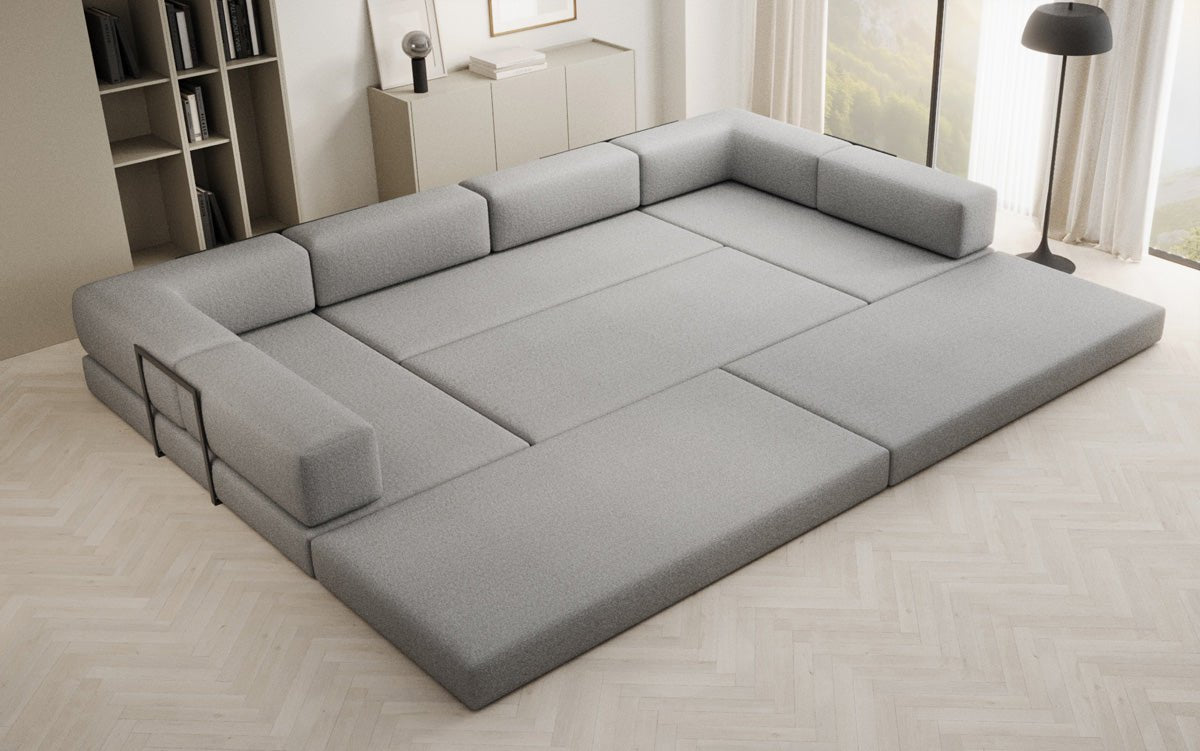 Luxuriöses Designer U-Sofa Lazy Bouclé: Modern, Gemütlich, Vielseitig, mit Schlaffunktion