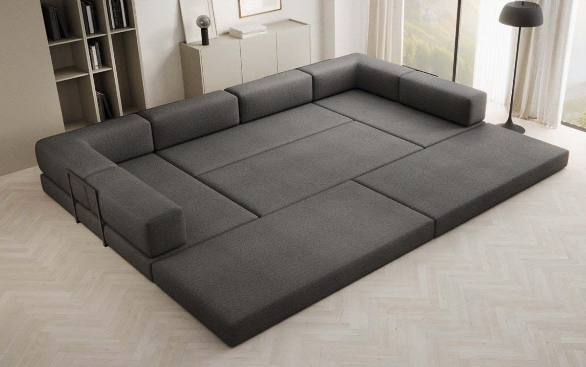 Luxuriöses Designer U-Sofa Lazy Bouclé: Modern, Gemütlich, Vielseitig, mit Schlaffunktion