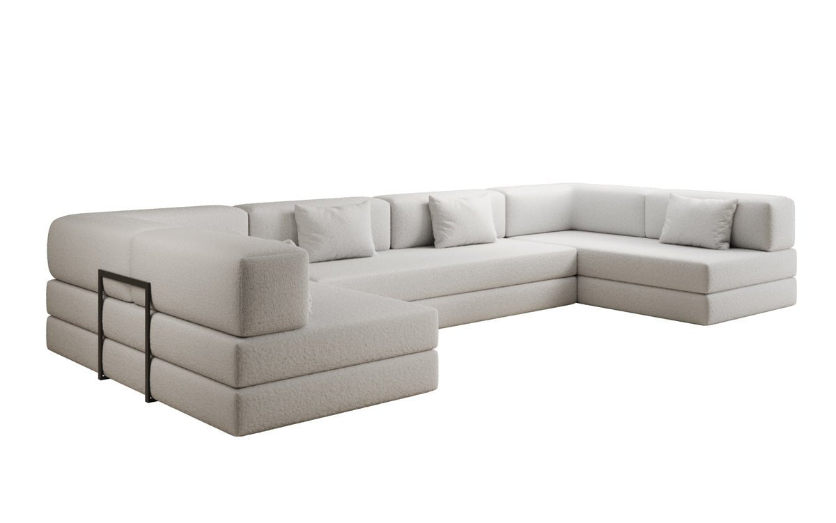 Luxuriöses Designer U-Sofa Lazy Bouclé: Modern, Gemütlich, Vielseitig, mit Schlaffunktion