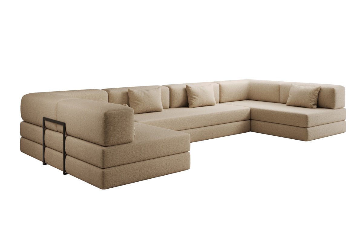 Luxuriöses Designer U-Sofa Lazy Bouclé: Modern, Gemütlich, Vielseitig, mit Schlaffunktion