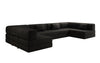 Luxuriöses Designer U-Sofa Lazy in Bouclé-Stoff mit Schlaffunktion und Stauraum