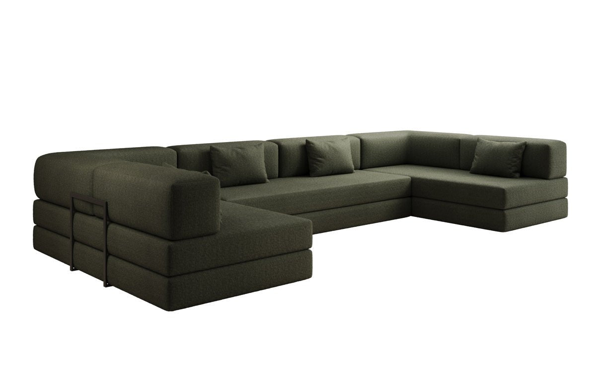 Luxuriöses Designer U-Sofa Lazy Bouclé: Modern, Gemütlich, Vielseitig, mit Schlaffunktion