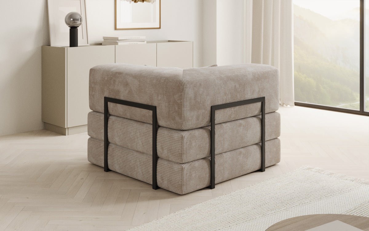 Luxuriöser Cord Designer Sessel: Bequemer Relax-Sofa-Sessel für Modernes Wohnzimmer