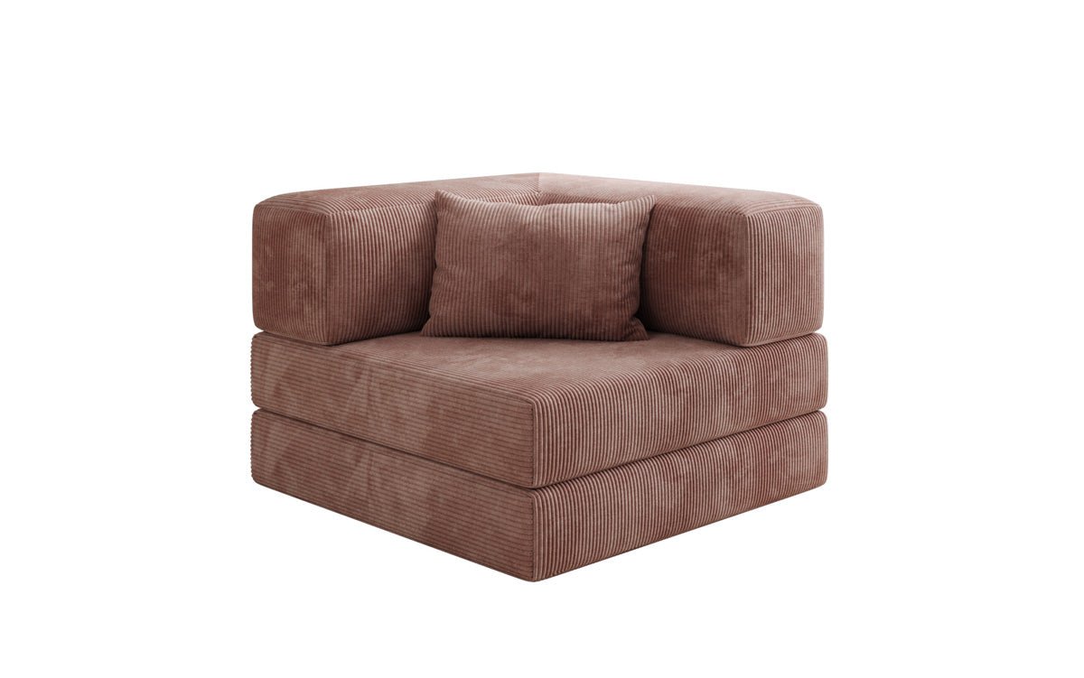 Gemütlicher Designer Cord Sessel mit Lazy Funktion für modernes Wohnzimmer