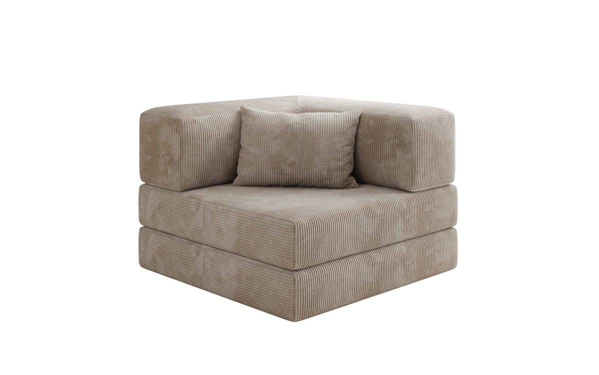 Gemütlicher Designer Cord Sessel mit Lazy Funktion für modernes Wohnzimmer