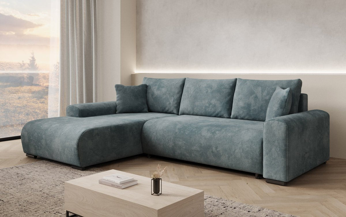 Luxuriöses Designer-Schlafsofa 'Nelly' mit Funktionen und praktischem Stauraum