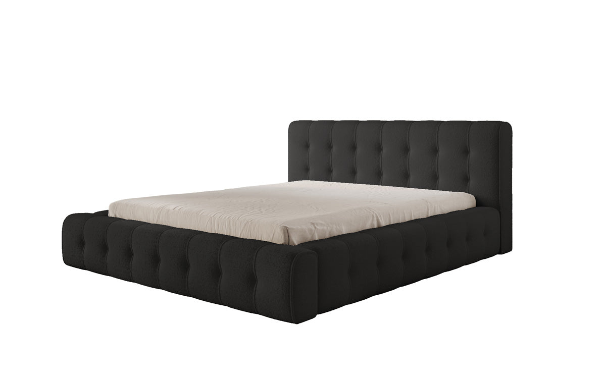 Designer Polsterbett Lena Bouclé mit Bettkasten und Stauraum – Modernes Schlafzimmer Komfort