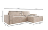 Corino Designer Ecksofa aus Cordstoff mit Schlaffunktion und Klappfunktion