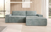 Corino Designer Ecksofa aus Cordstoff mit Schlaffunktion und Klappfunktion