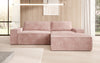 Corino Designer Ecksofa aus Cordstoff mit Schlaffunktion und Klappfunktion