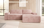 Lade das Bild in den Galerie-Viewer, Corino Designer Ecksofa aus Cordstoff mit Schlaffunktion und Klappfunktion
