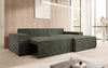 Corino Designer Ecksofa aus Cordstoff mit Schlaffunktion und Klappfunktion