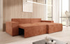 Corino Designer Ecksofa aus Cordstoff mit Schlaffunktion und Klappfunktion