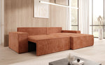 Lade das Bild in den Galerie-Viewer, Corino Designer Ecksofa aus Cordstoff mit Schlaffunktion und Klappfunktion
