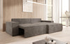Corino Designer Ecksofa aus Cordstoff mit Schlaffunktion und Klappfunktion