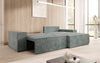 Corino Designer Ecksofa aus Cordstoff mit Schlaffunktion und Klappfunktion