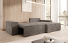 Corino Designer Ecksofa aus Cordstoff mit Schlaffunktion und Klappfunktion