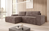 Corino Designer Ecksofa aus Cordstoff mit Schlaffunktion und Klappfunktion