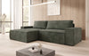Corino Designer Ecksofa aus Cordstoff mit Schlaffunktion und Klappfunktion