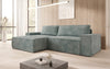 Corino Designer Ecksofa aus Cordstoff mit Schlaffunktion und Klappfunktion