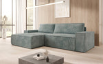 Lade das Bild in den Galerie-Viewer, Corino Designer Ecksofa aus Cordstoff mit Schlaffunktion und Klappfunktion
