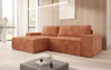 Corino Designer Ecksofa aus Cordstoff mit Schlaffunktion und Klappfunktion
