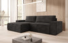 Corino Designer Ecksofa aus Cordstoff mit Schlaffunktion und Klappfunktion