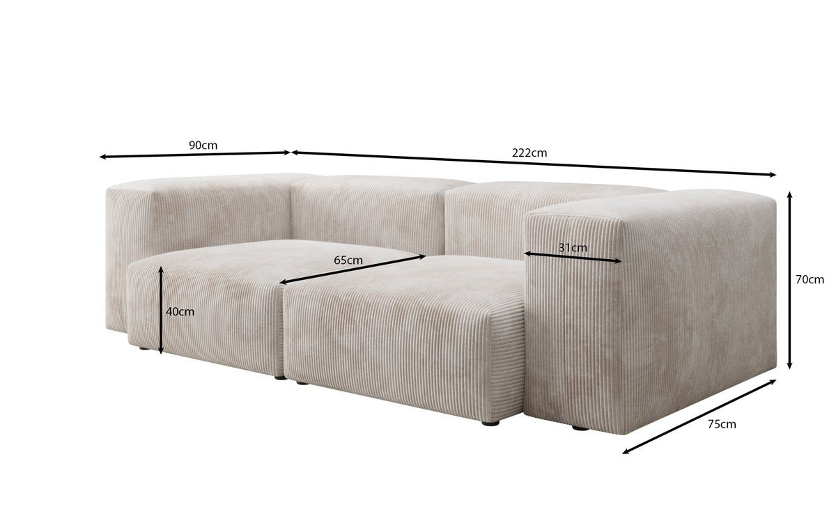 Luxuriöses Cord Designer 2-Sitzer Sofa Snug – Modern, Gemütlich, Vielseitig Farben