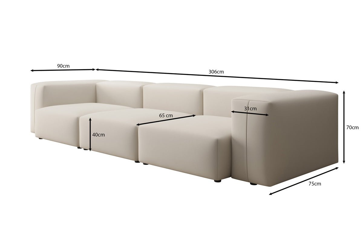 Designer 3-Sitzer Sofa Snug: Luxuriöses Stoff-Sofa für modernes Wohnzimmer