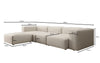 Gemütliches Designer L-Sofa Snug – Modernes Stoff Ecksofa für Ihr Wohnzimmer