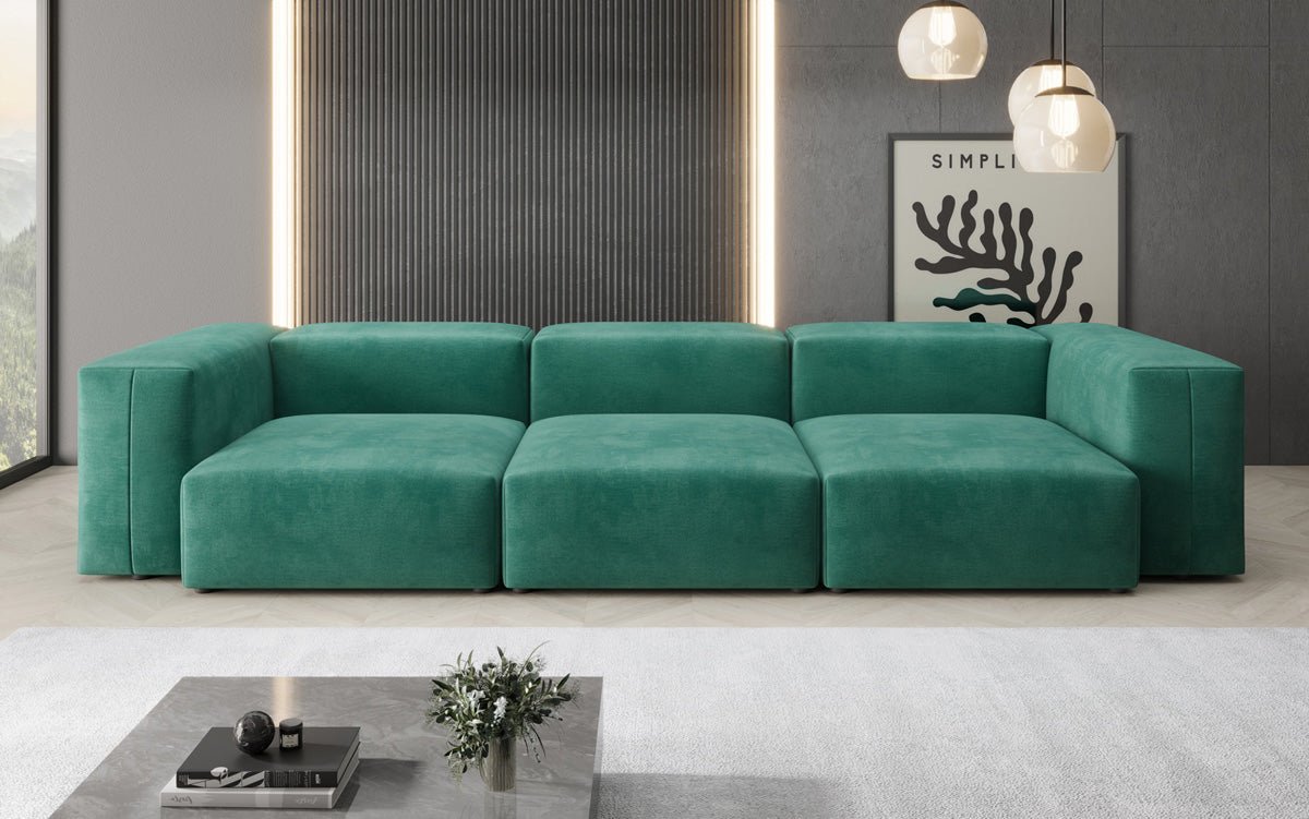 Luxuriöses Designer 3-Sitzer Samtsofa Snug – Komfortables Wohnzimmer Sofa mit Stil