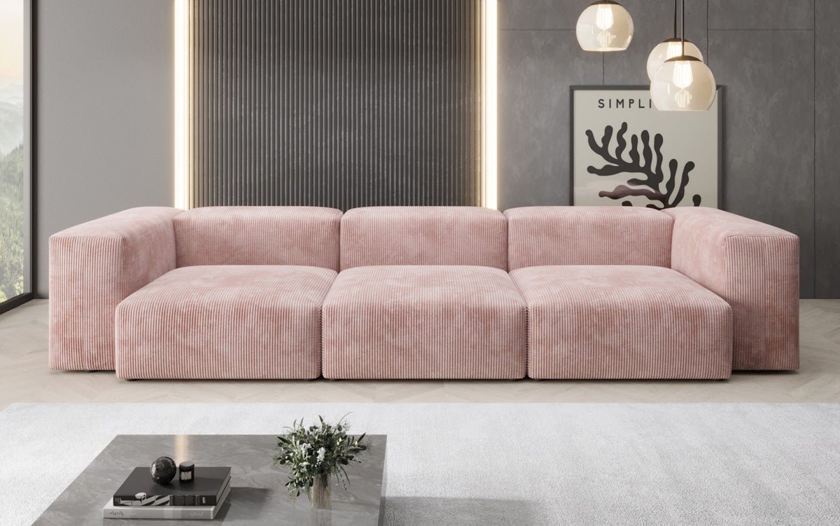 Designer 3-Sitzer Cord Sofa Snug – Gemütliches, Modernes Luxus Wohnzimmer Sofa