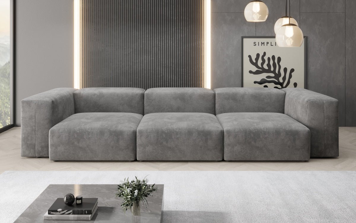 Designer 3-Sitzer Cord Sofa Snug – Gemütliches, Modernes Luxus Wohnzimmer Sofa