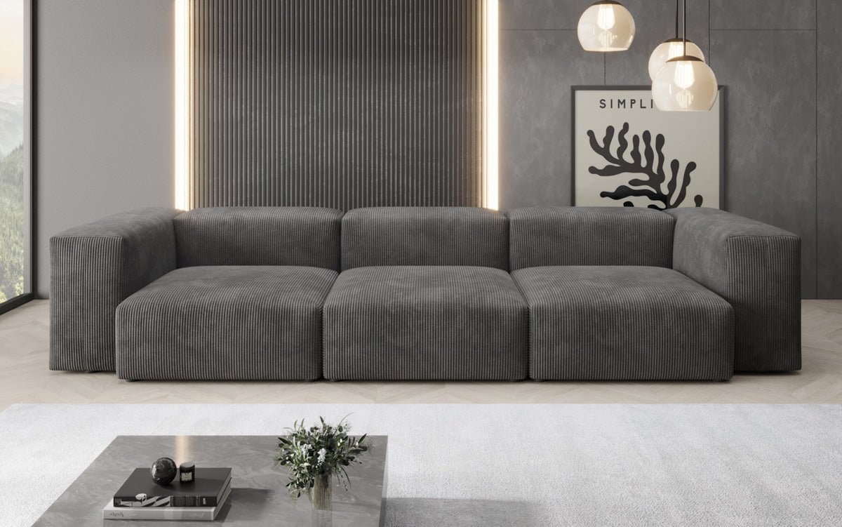 Designer 3-Sitzer Cord Sofa Snug – Gemütliches, Modernes Luxus Wohnzimmer Sofa