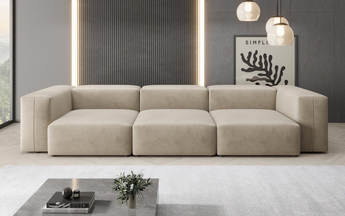 Luxuriöses Designer 3-Sitzer Samtsofa Snug – Komfortables Wohnzimmer Sofa mit Stil
