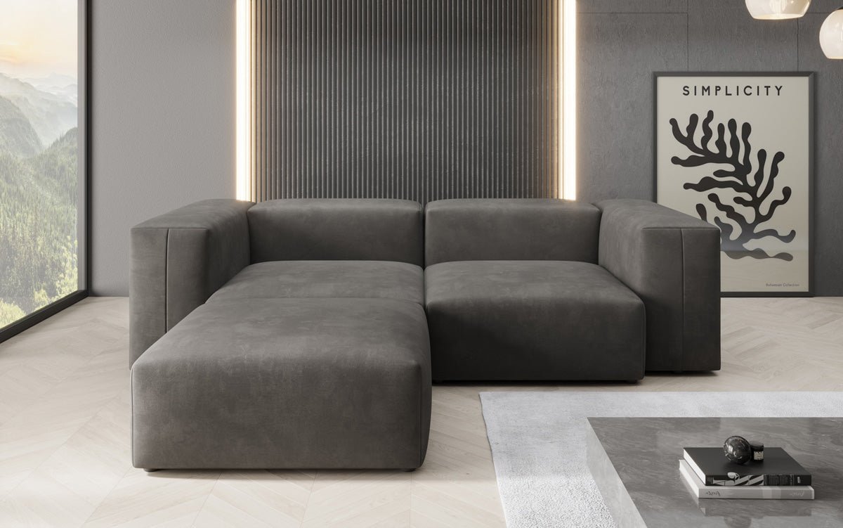 Luxuriöses L-Sofa Snug Mini Samt: Modulares Ecksofa für ultimativen Komfort