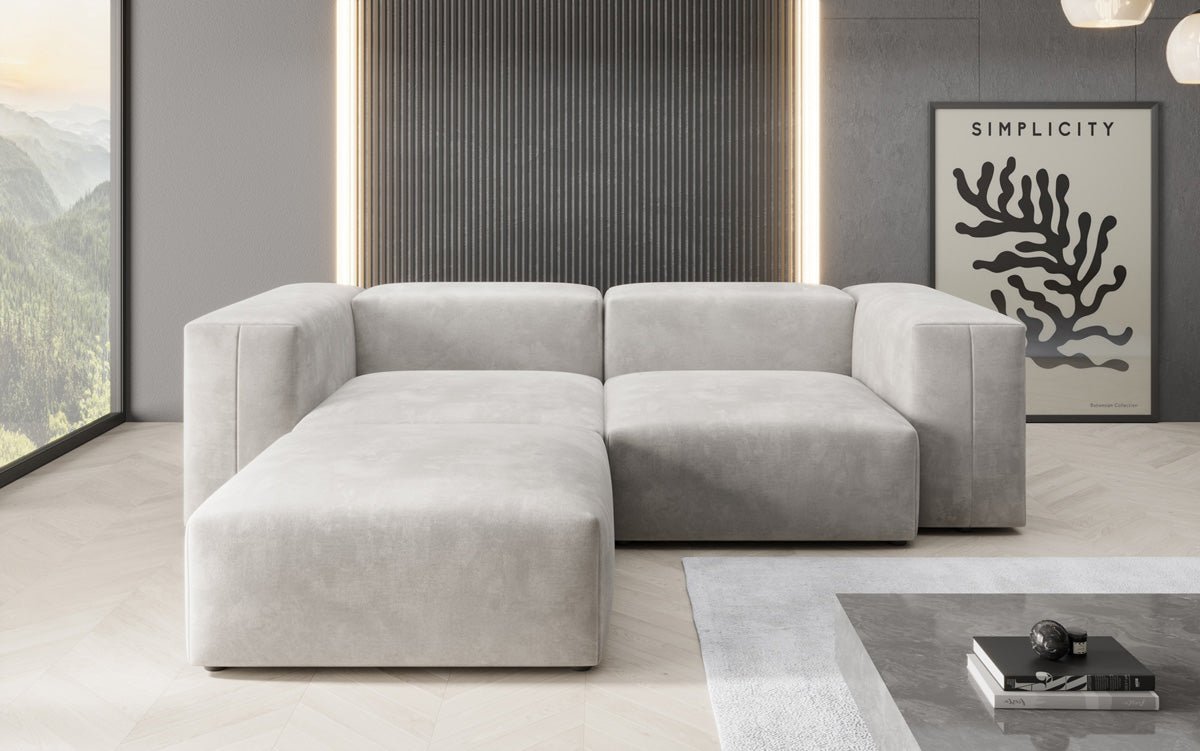Luxuriöses L-Sofa Snug Mini Samt: Modulares Ecksofa für ultimativen Komfort