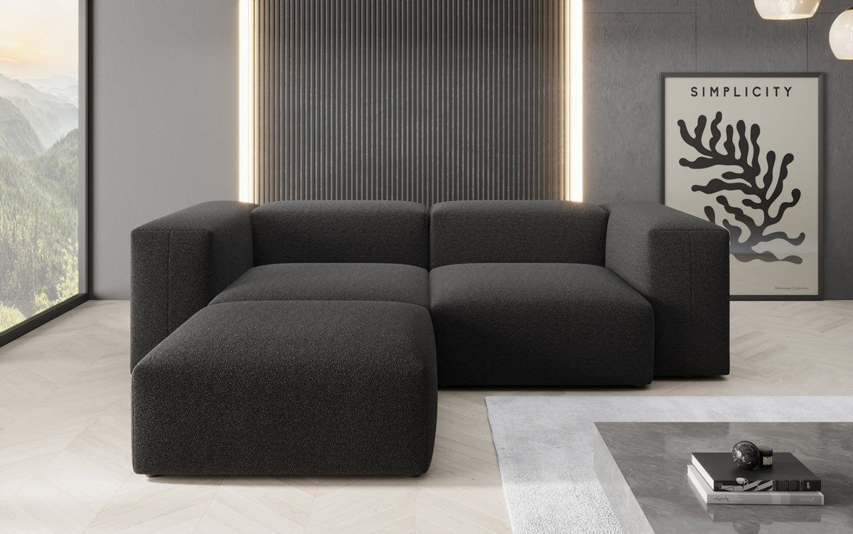 Luxuriöses Designer L-Sofa Snug Mini aus edlem Bouclé-Stoff für Ihr Zuhause