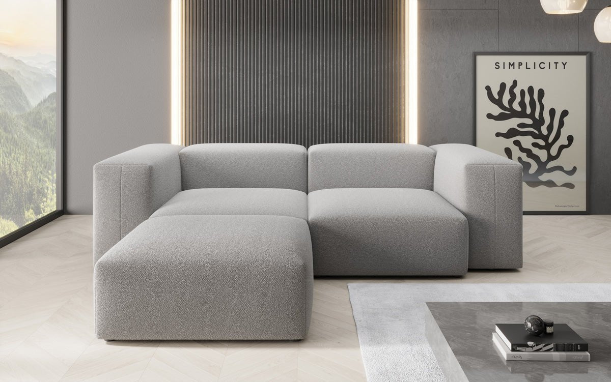 Luxuriöses Designer L-Sofa Snug Mini aus edlem Bouclé-Stoff für Ihr Zuhause