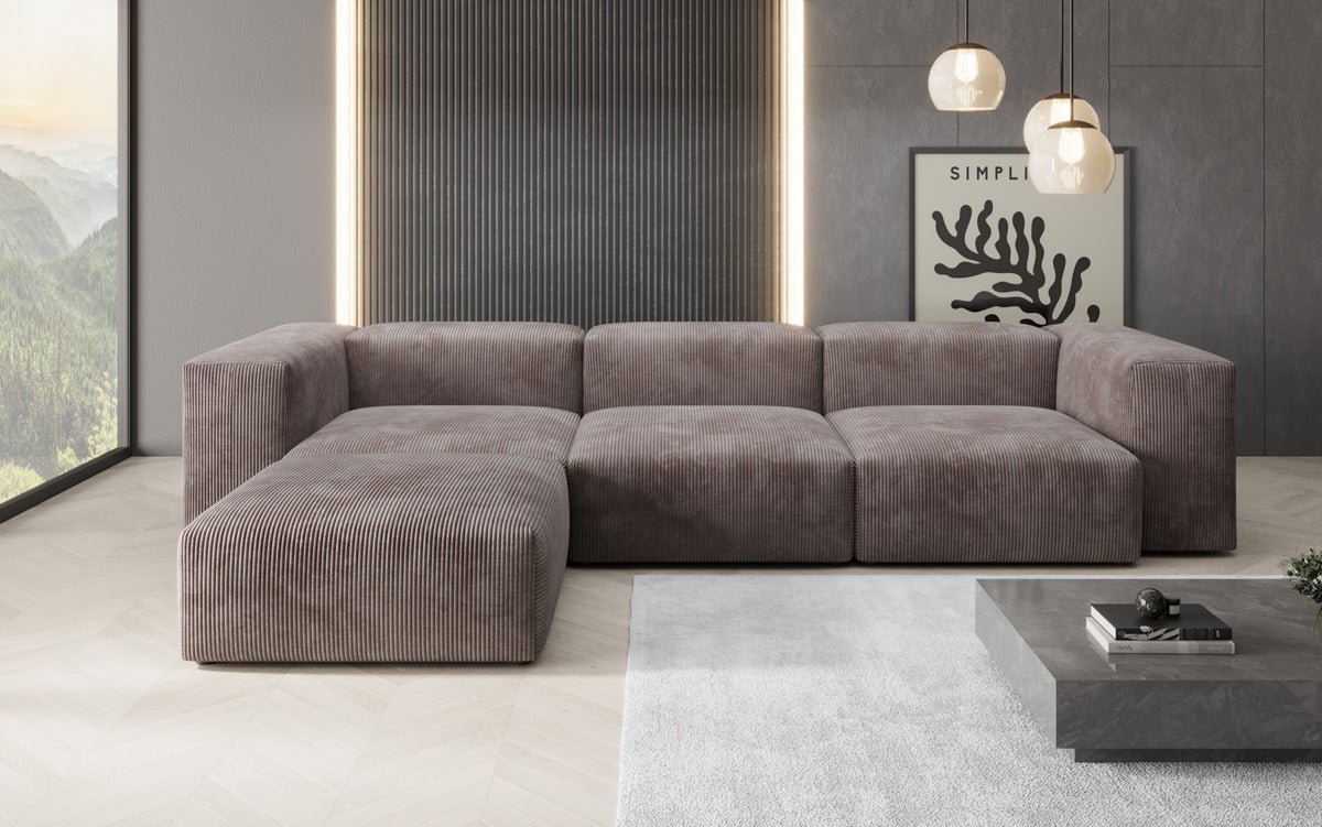 Luxuriöses Ecksofa Snug aus Cordstoff – Modernes Design, Hoher Komfort, Verstellbar