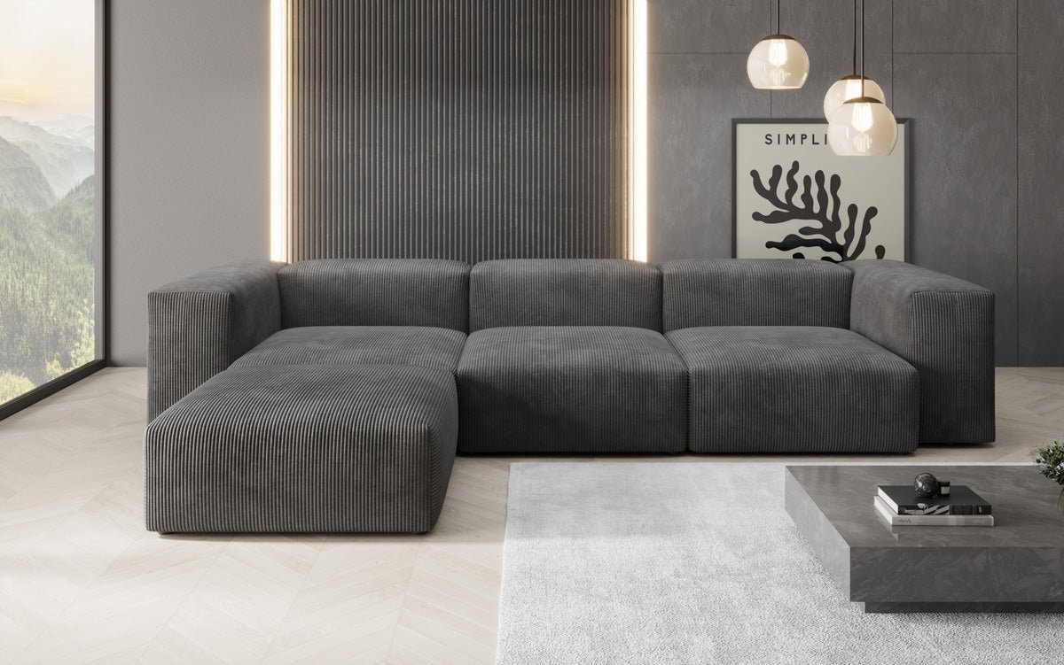 Luxuriöses Ecksofa Snug aus Cordstoff – Modernes Design, Hoher Komfort, Verstellbar