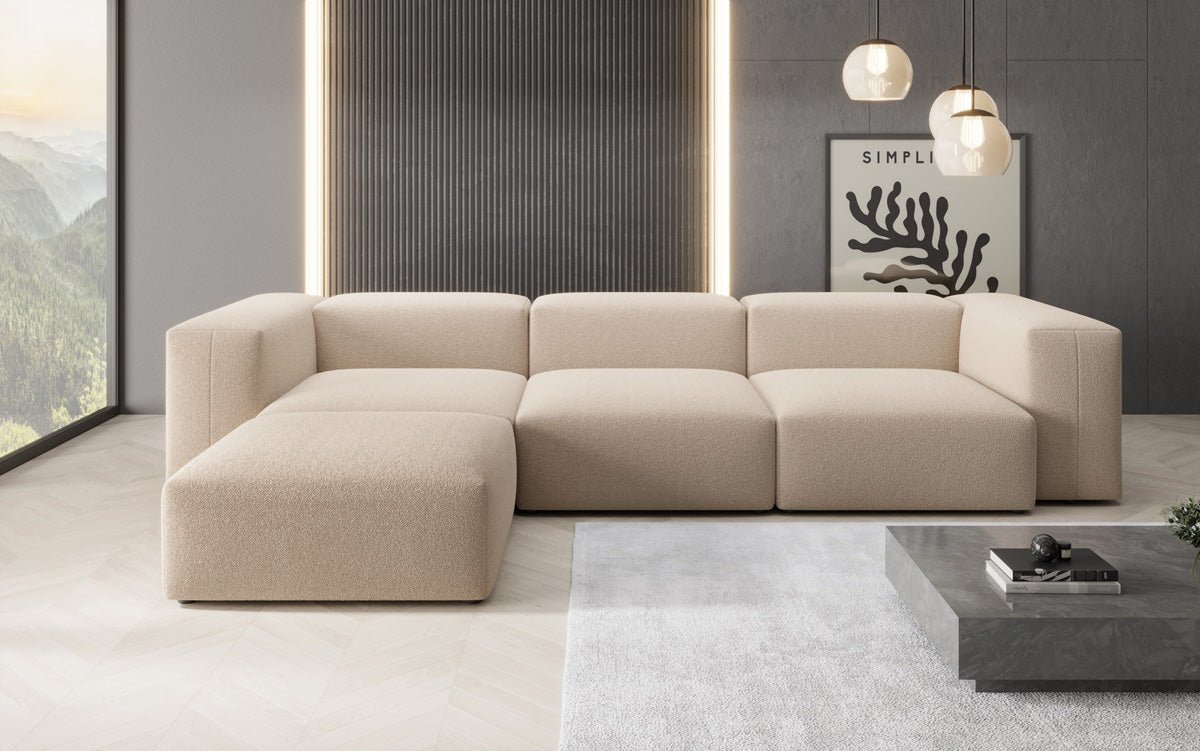 Gemütliches L-Sofa aus Bouclé: Luxus und Komfort für Ihr Zuhause