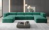 Luxuriöses U-Sofa aus Samt 250 cm Großzügig Komfortabel Modern