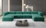 Lade das Bild in den Galerie-Viewer, Luxuriöses U-Sofa aus Samt 250 cm Großzügig Komfortabel Modern
