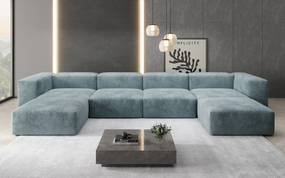 Luxuriöses U-Sofa Snug im Cord-Design – Modern, Gemütlich, Großzügig für Ihr Wohnzimmer