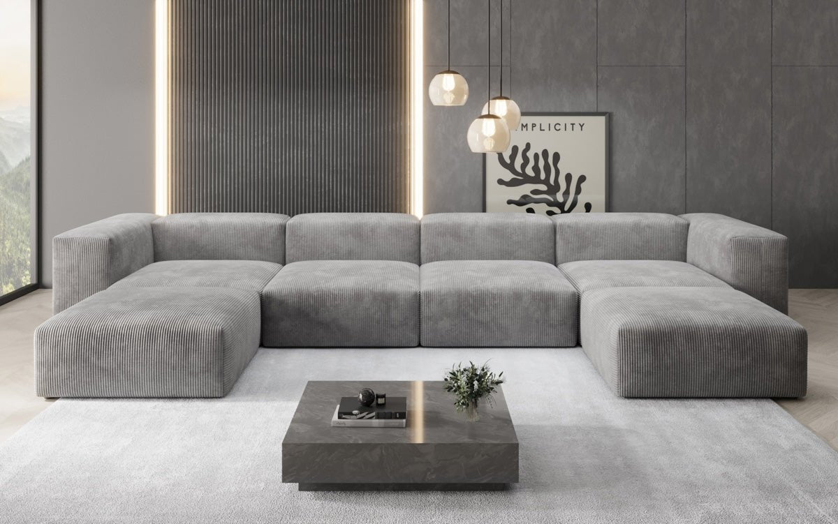 Luxuriöses U-Sofa Snug im Cord-Design – Modern, Gemütlich, Großzügig für Ihr Wohnzimmer