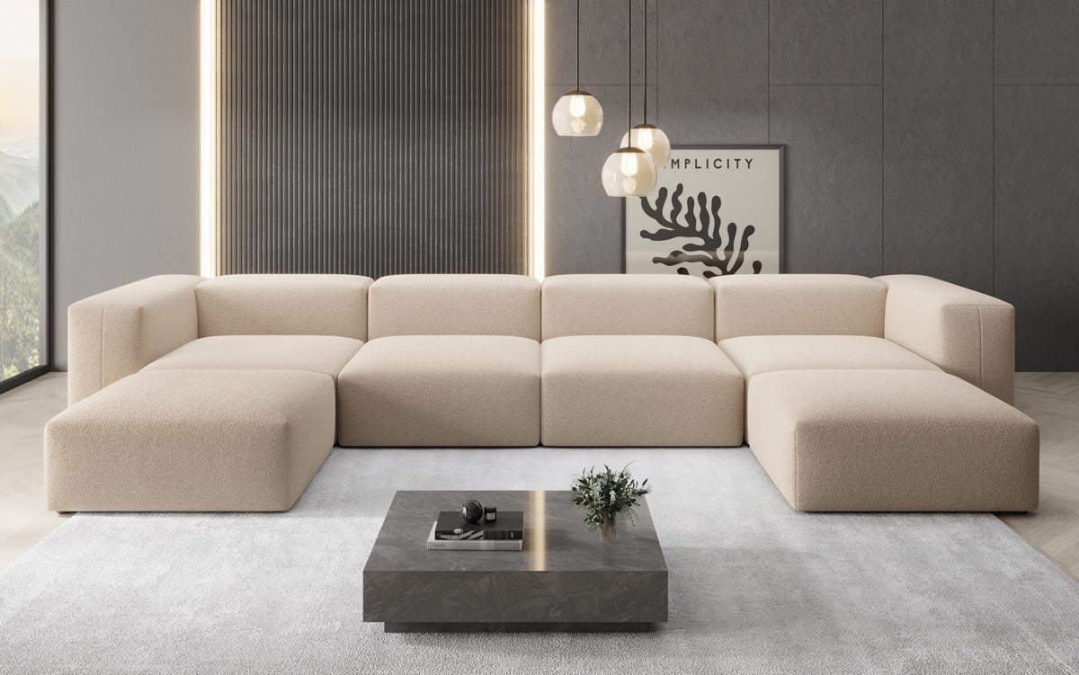 Luxuriöses Bouclé U-Sofa: Modernes Design, Ultrakomfort für Ihr Wohnzimmer